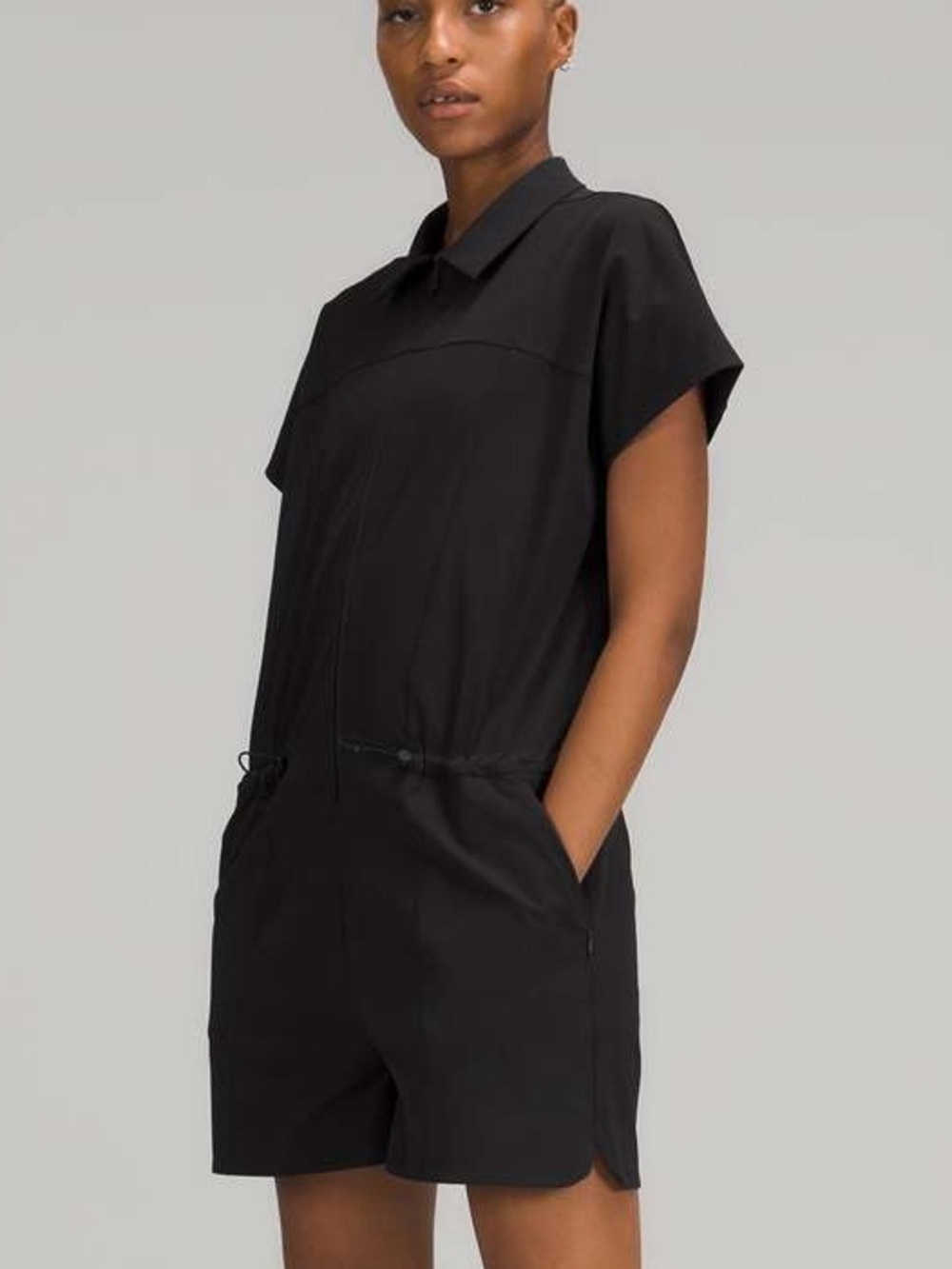NWOT Lululemon Stretch Rib Pocketed Romper - Black
